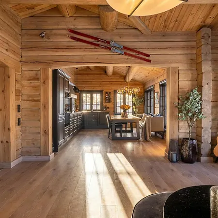 Modern Log With Hot Tub And Sauna Ferienhaus Veggli